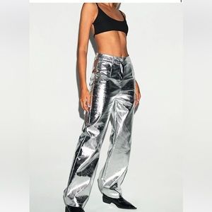 Silver Metallic Pants